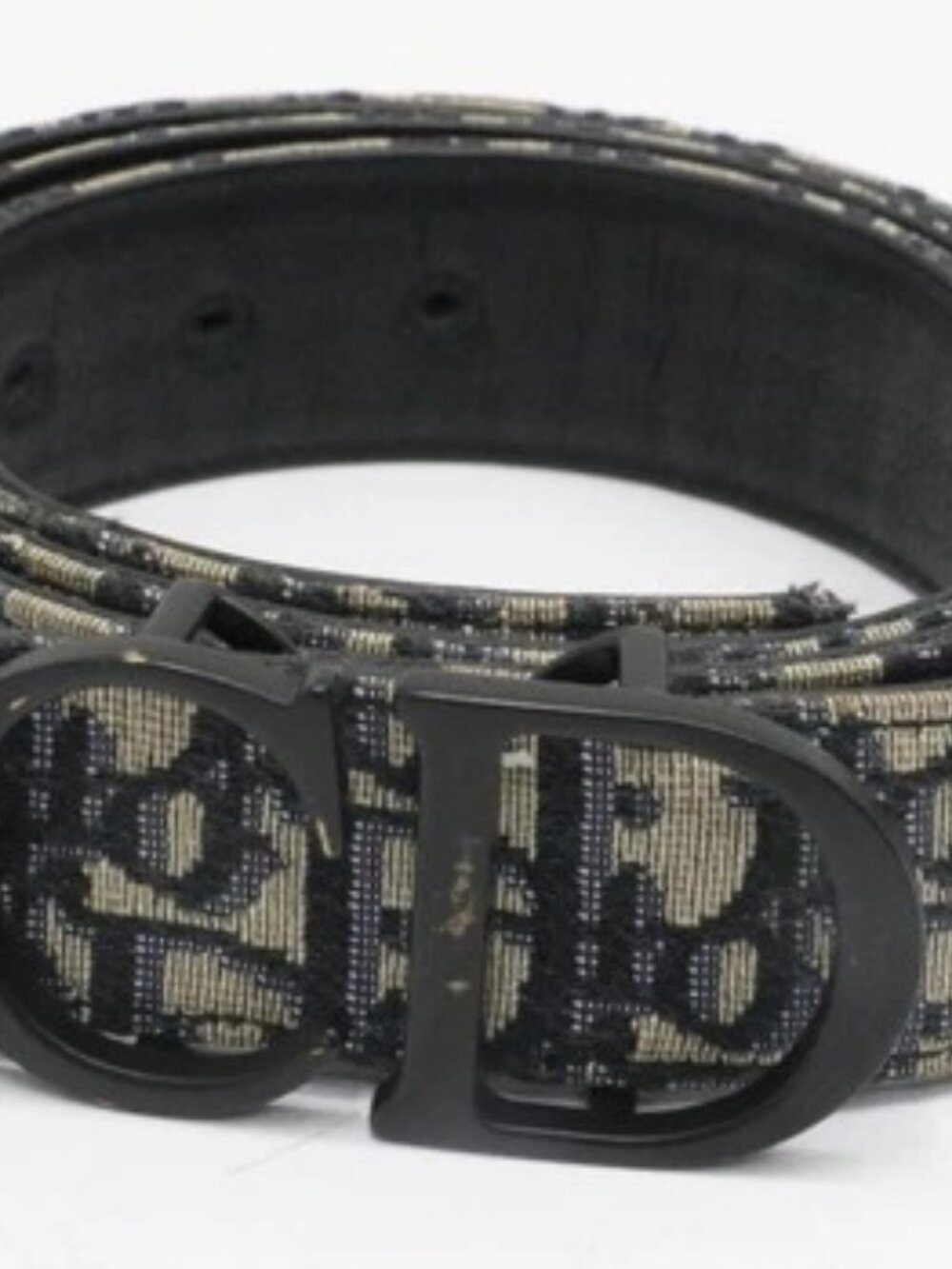 Christian Dior Oblique Jacquard Canvas Mens Belt Size 110 44 in